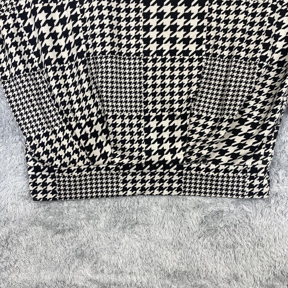 Monrow Shirt Women Small Black Houndstooth Sweatshirt Sweater Puff Sleeve USA - Picture 10 of 14